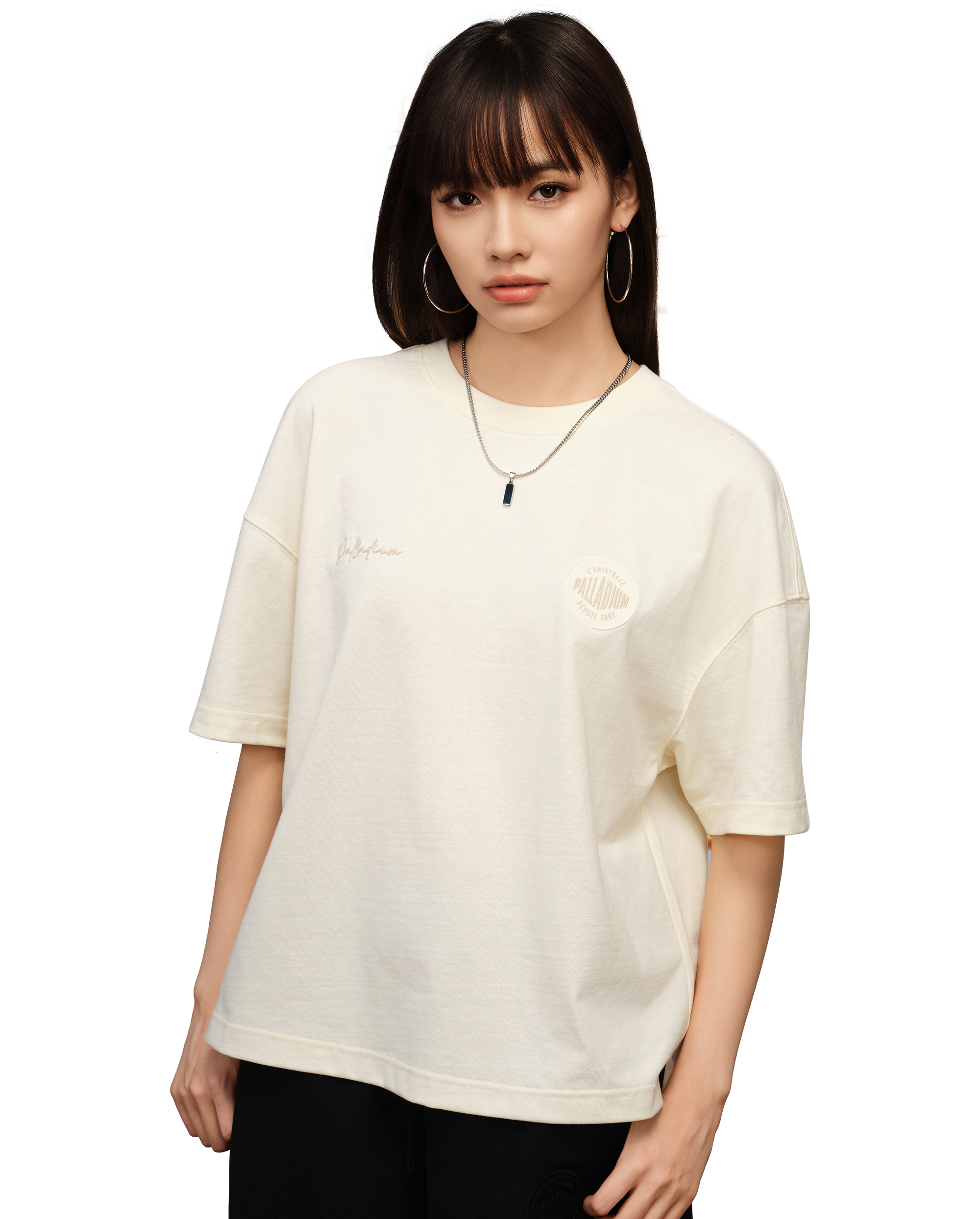 1910471-232 | WOMEN'S PALLADIUM LOGO LOOSE FIT T-SHIRT | VANILLA ICE