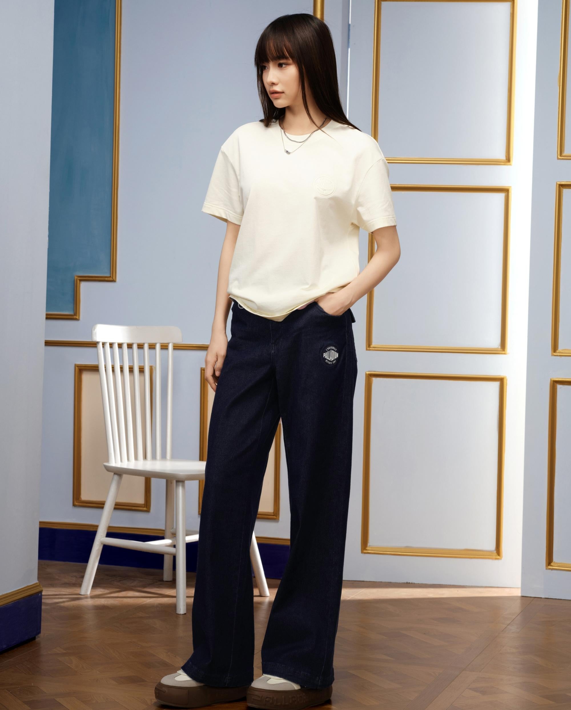 1910485-232 | WOMEN'S PALLADIUM LOGO COTTON T-SHIRT | VANILLA ICE