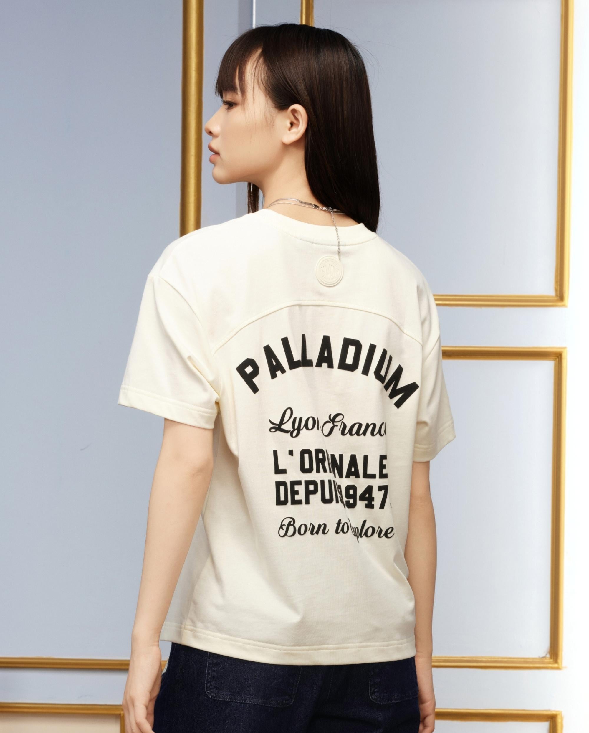 1910485-232 | WOMEN'S PALLADIUM LOGO COTTON T-SHIRT | VANILLA ICE