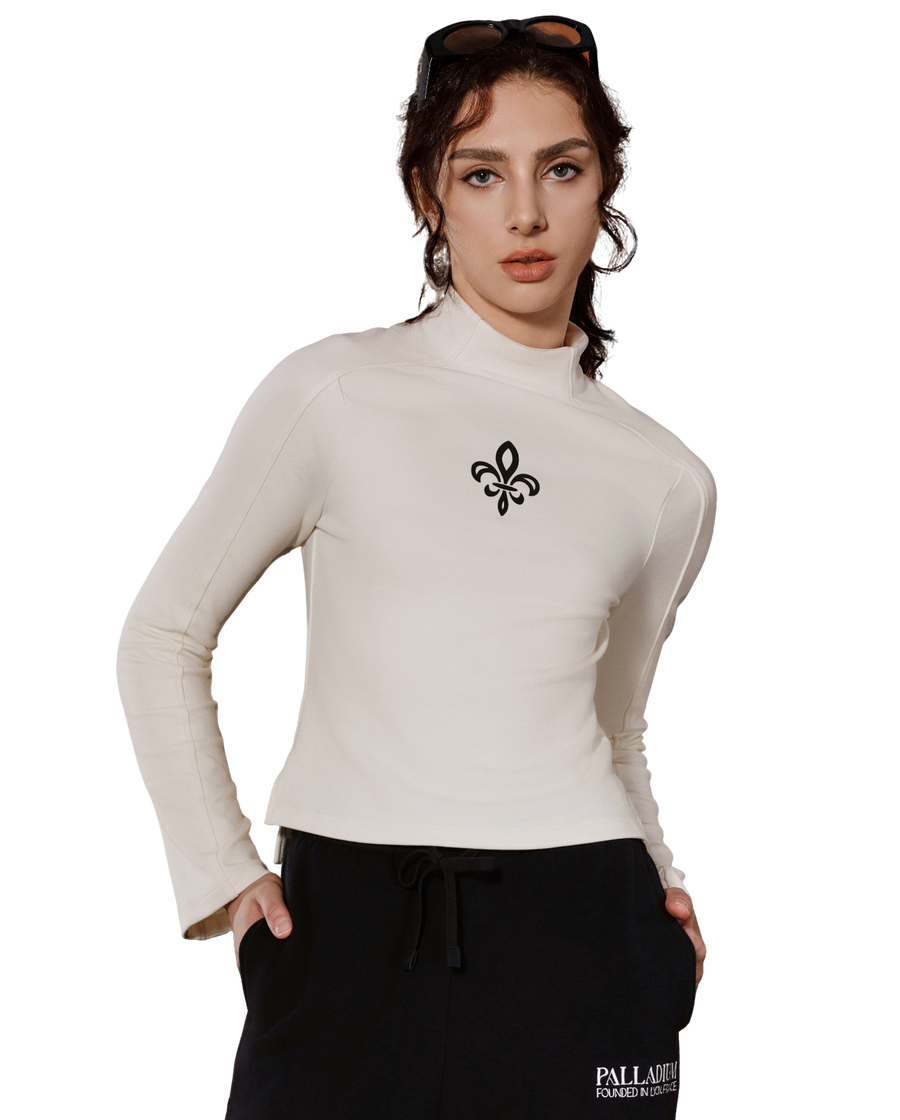 1910513-262 | WOMEN'S IRIS LOGO SLIM-FIT LONG SLEEVES T-SHIRT | MARSHMALLOW
