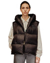 1910519-032 | WOMEN'S PALLADIUM LOGO HOODED DOWN VEST | TAP SHOE