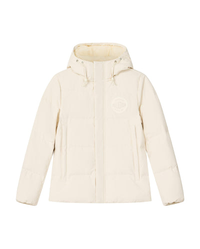 1910525-262 | WOMEN'S PALLADIUM LOGO HOODED DOWN JACKET | MARSHMALLOW