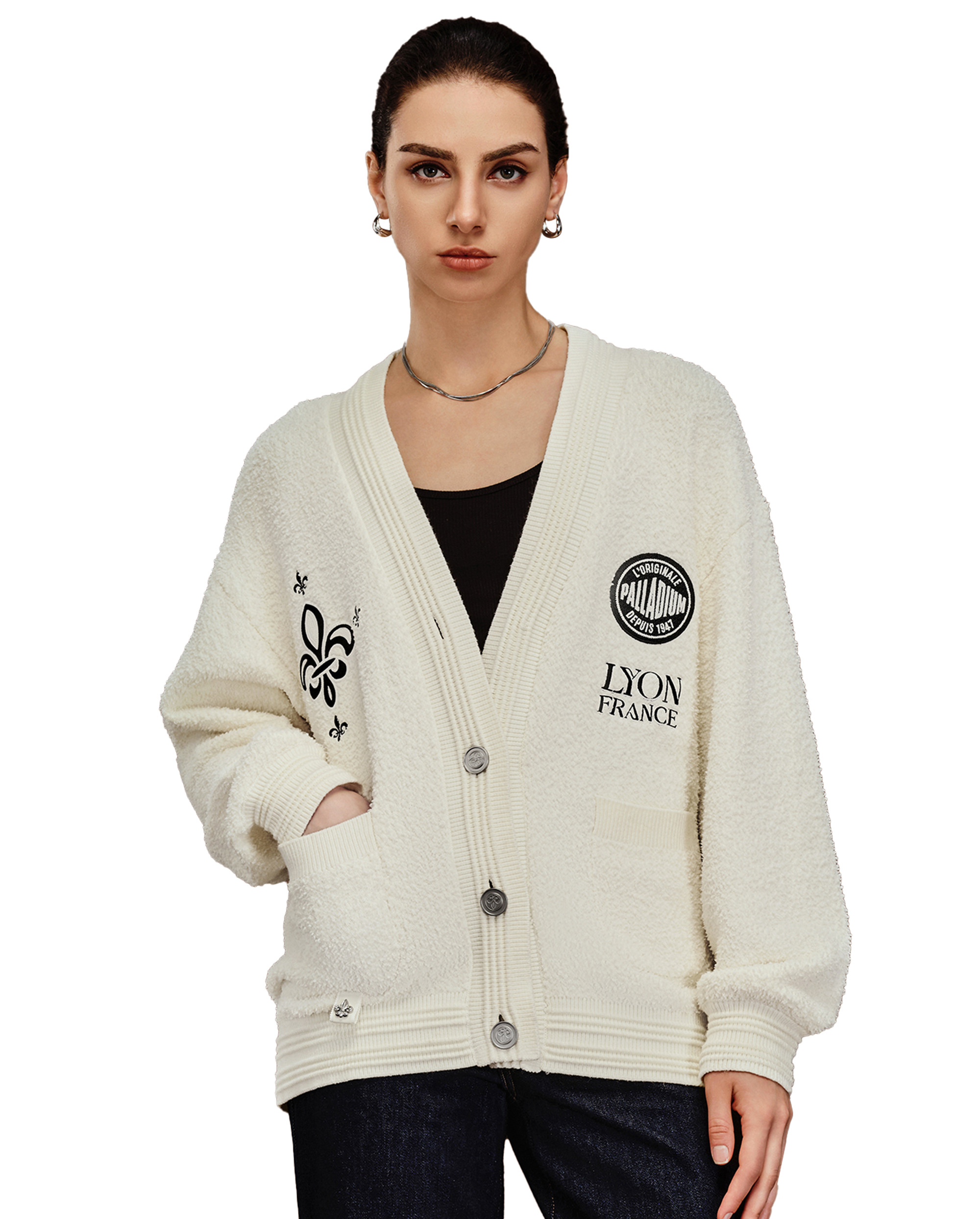 1910674-264 | WOMEN'S PALLADIUM LOGO CARDIGAN | SWEET CORN