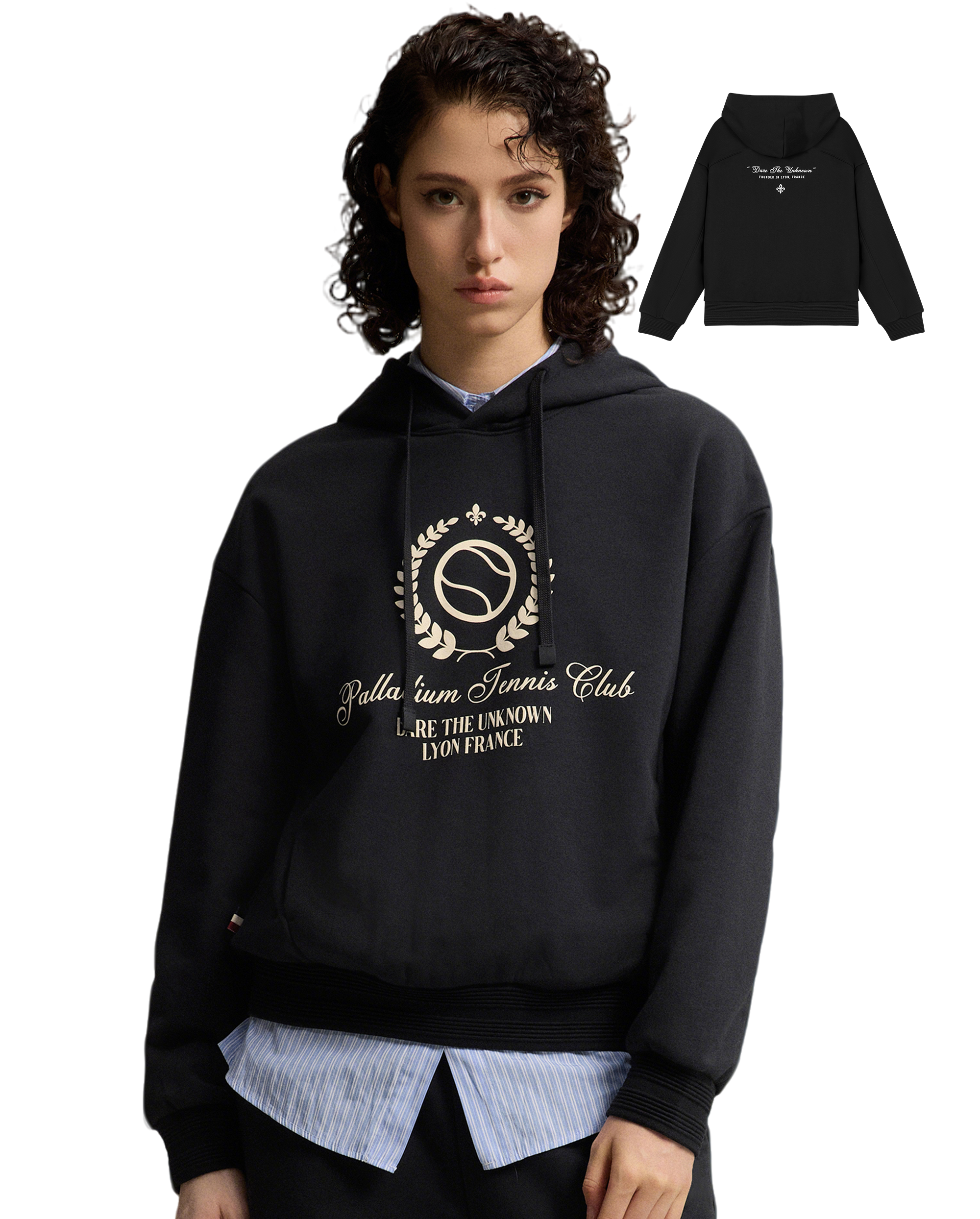 1911360-032 | WOMEN'S PALLADIUM TENNIS CLUB LOGO HOODIE | TAP SHOE