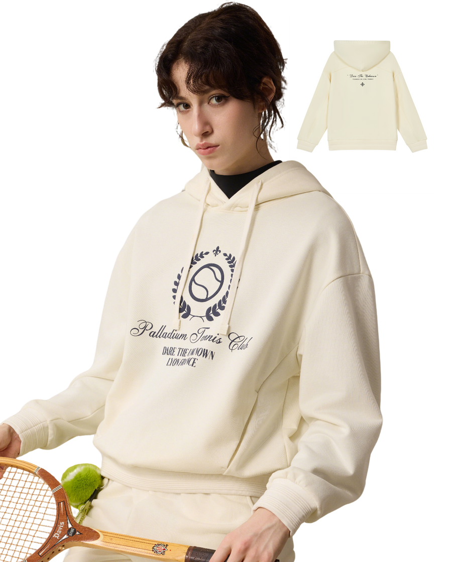 1911360-232 | WOMEN'S PALLADIUM TENNIS CLUB LOGO HOODIE | VANILLA ICE