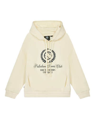 1911360-232 | WOMEN'S PALLADIUM TENNIS CLUB LOGO HOODIE | VANILLA ICE