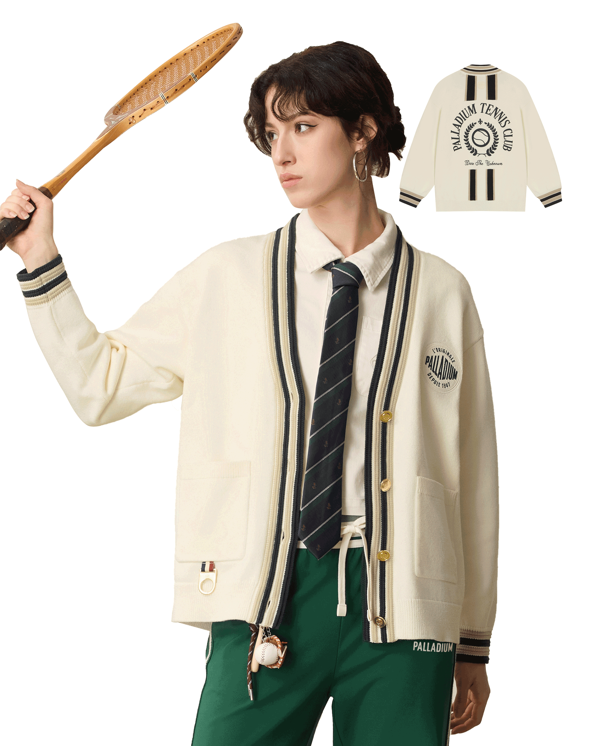 1911362-232 | WOMEN'S LOGO COLOR BLOCKS CARDIGAN | VANILLA ICE