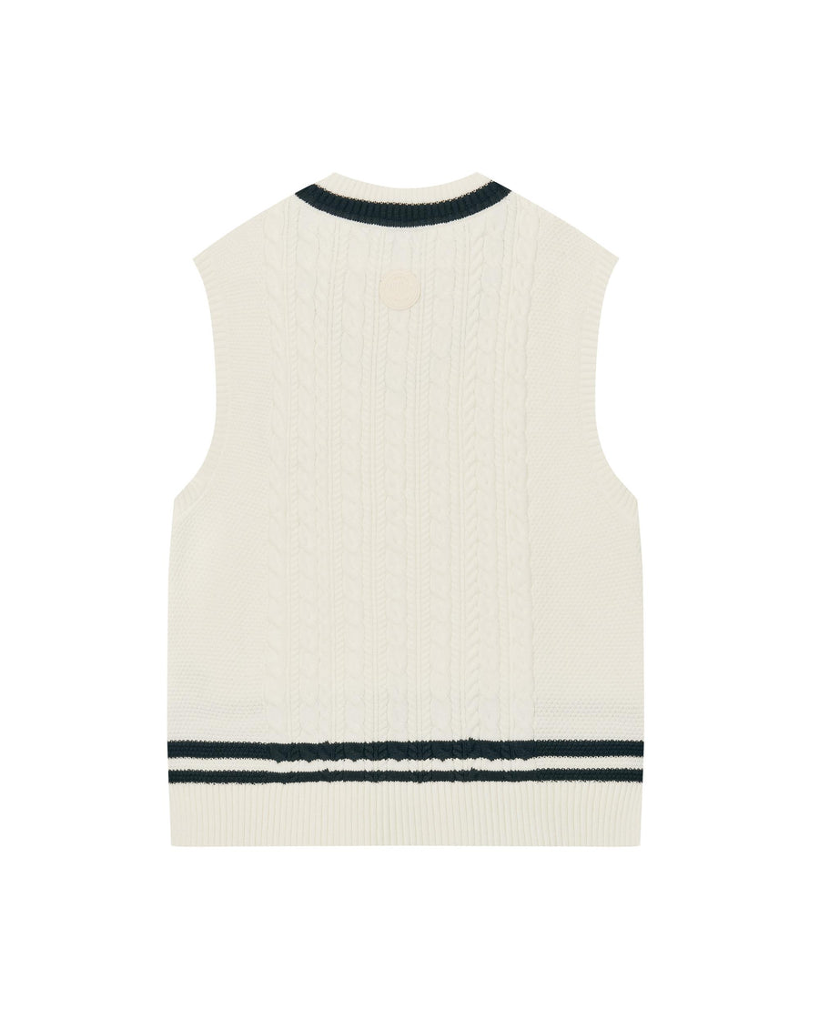 1911383-232 | WOMEN'S PALLADIUM LOGO V-NECK SWEATER VEST | VANILLA ICE