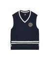 1911383-403 | WOMEN'S PALLADIUM LOGO V-NECK SWEATER VEST | TOTAL ECLIPSE