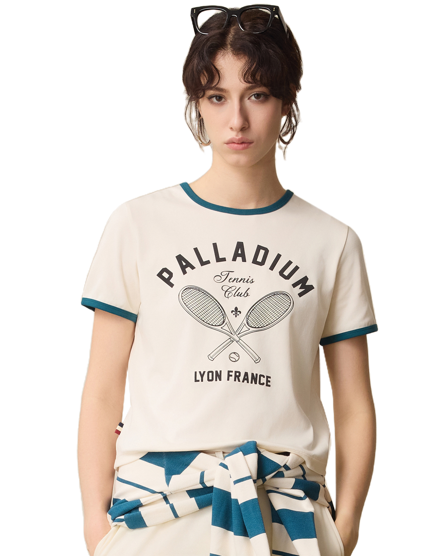 1911390-262 | WOMEN'S TENNIS CLUB LOGO LOOSE FIT T-SHIRT | MARSHMALLOW