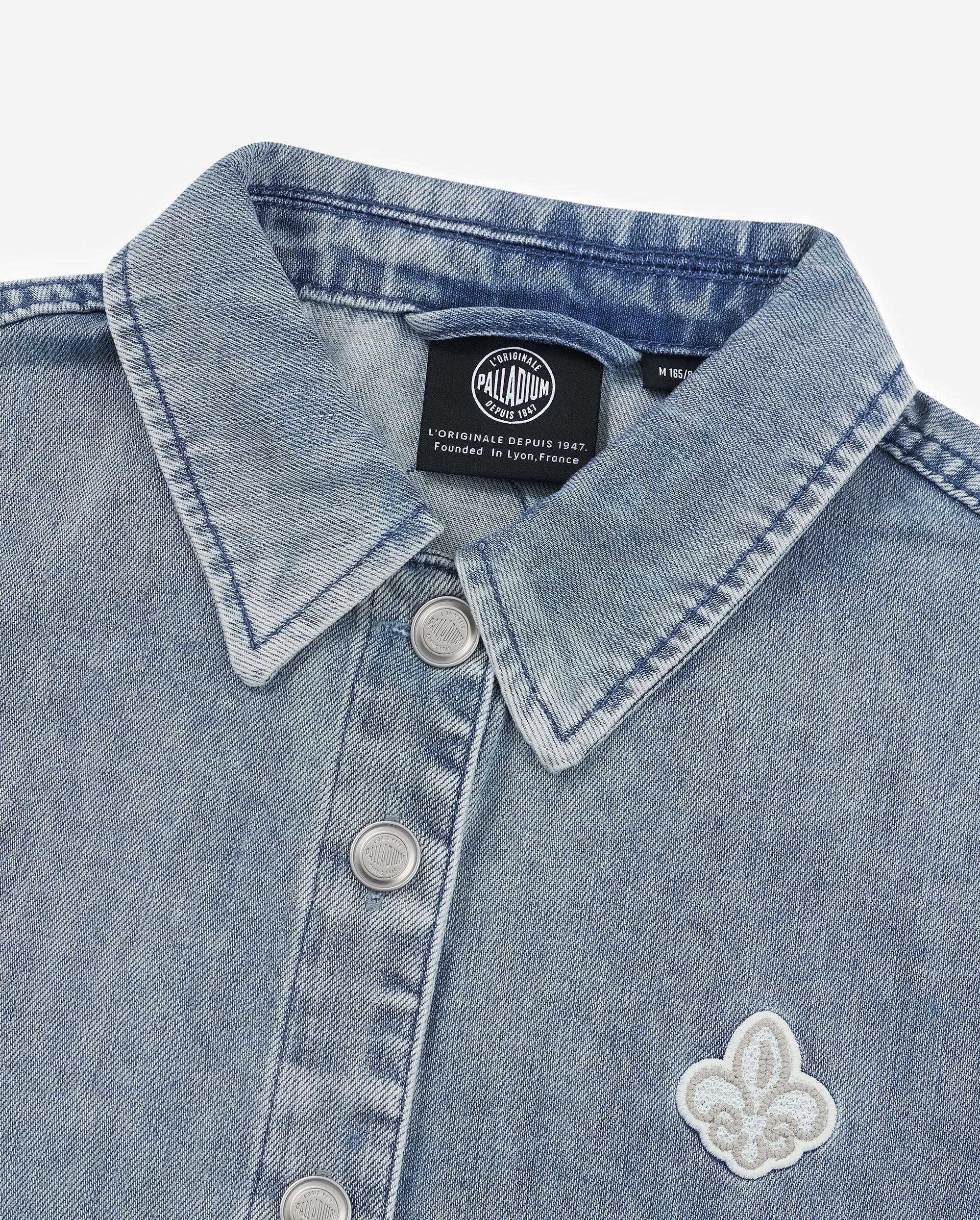 1911395-424 | WOMEN'S EMBROIDERED IRIS LOGO DENIM SHIRT | BLUE SHADOW