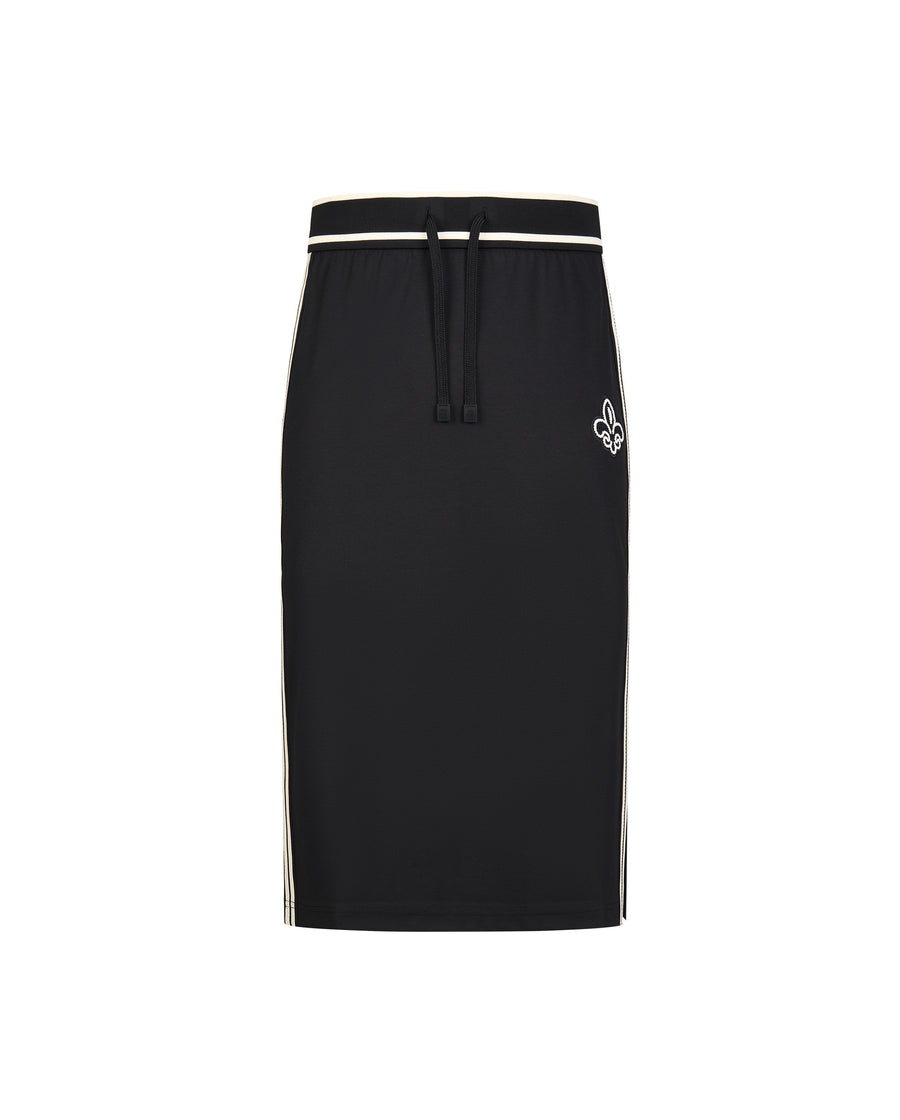 1911402-032 | WOMEN'S IRIS LOGO SIDE STRIPED MIDI SKIRT | TAP SHOE
