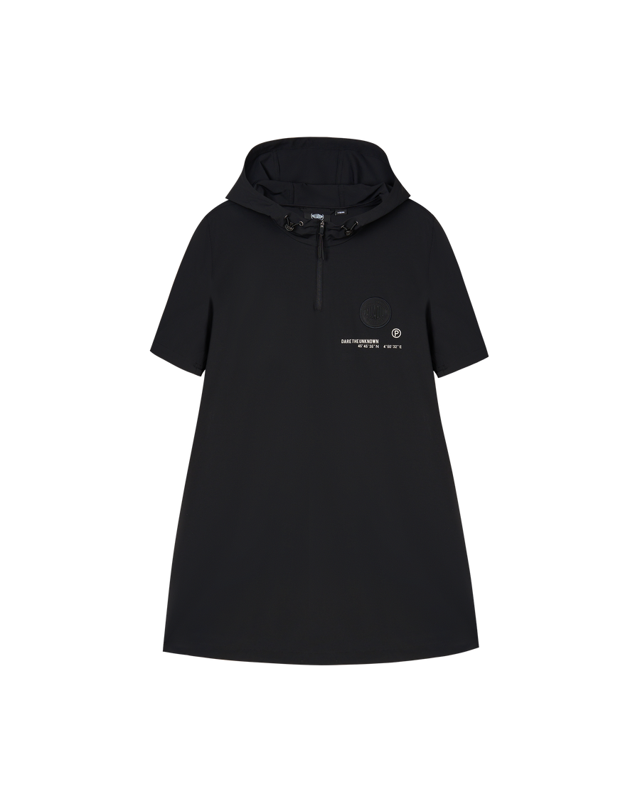 1911403-032 | WOMEN'S LOGO HALF-ZIP LOOSE FIT HOODED DRESS | TAP SHOE