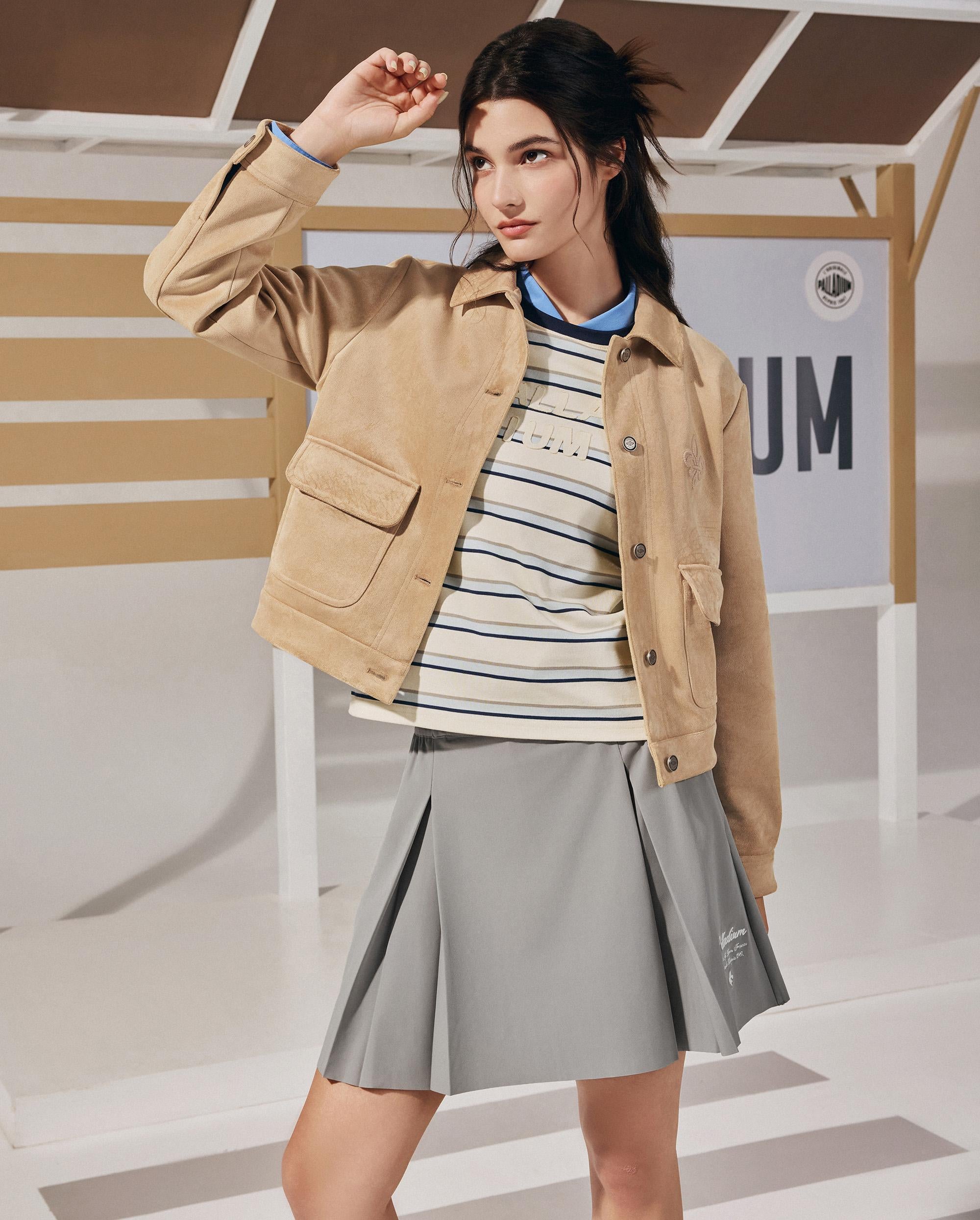 1911411-078 | WOMEN'S PALLADIUM LOGO A-LINE MINI SKIRT | WILD DOVE