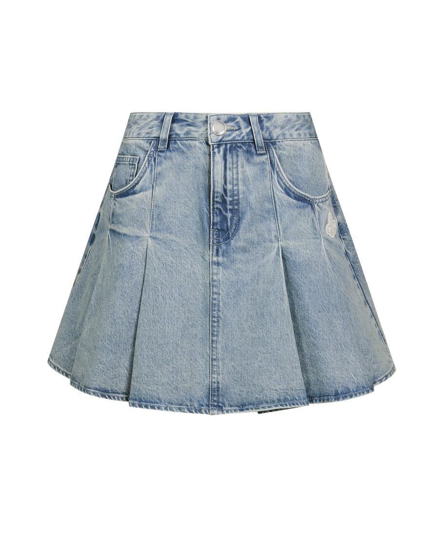 1911420-424 | WOMEN'S IRIS LOGO DENIM SHORT SHIRT | BLUE SHADOW