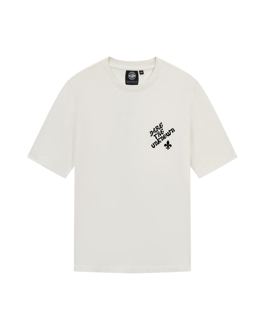 1911422-262 | WOMEN'S DARE THE UNKNOWN IRIS LOGO COTTON T-SHIRT | MARSHMALLOW