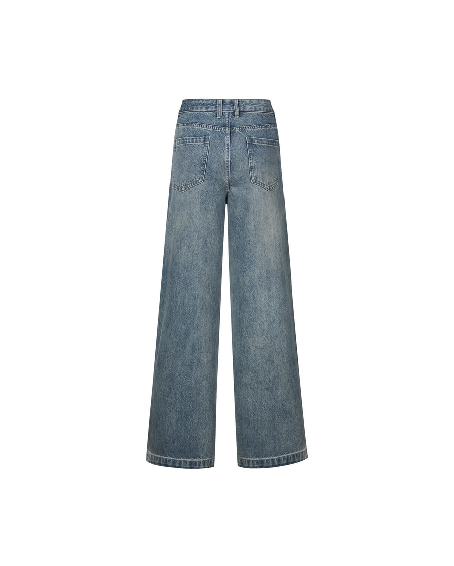 1911427-452 | WOMEN'S WIDED-LEG LIGHT WASH JEANS | MATT GREY BLUE