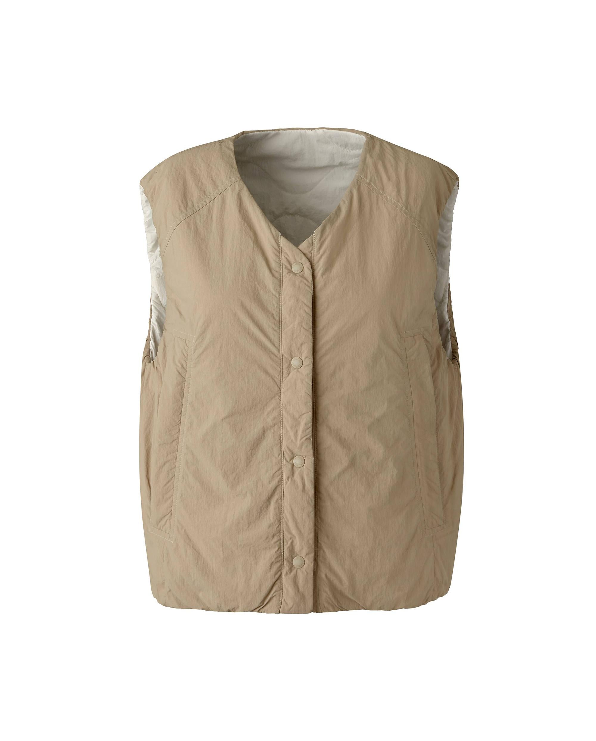 1911713-257 | WOMEN'S WATER REPELLENT REVERSIBLE PADDED VEST JAC | WARM SAND