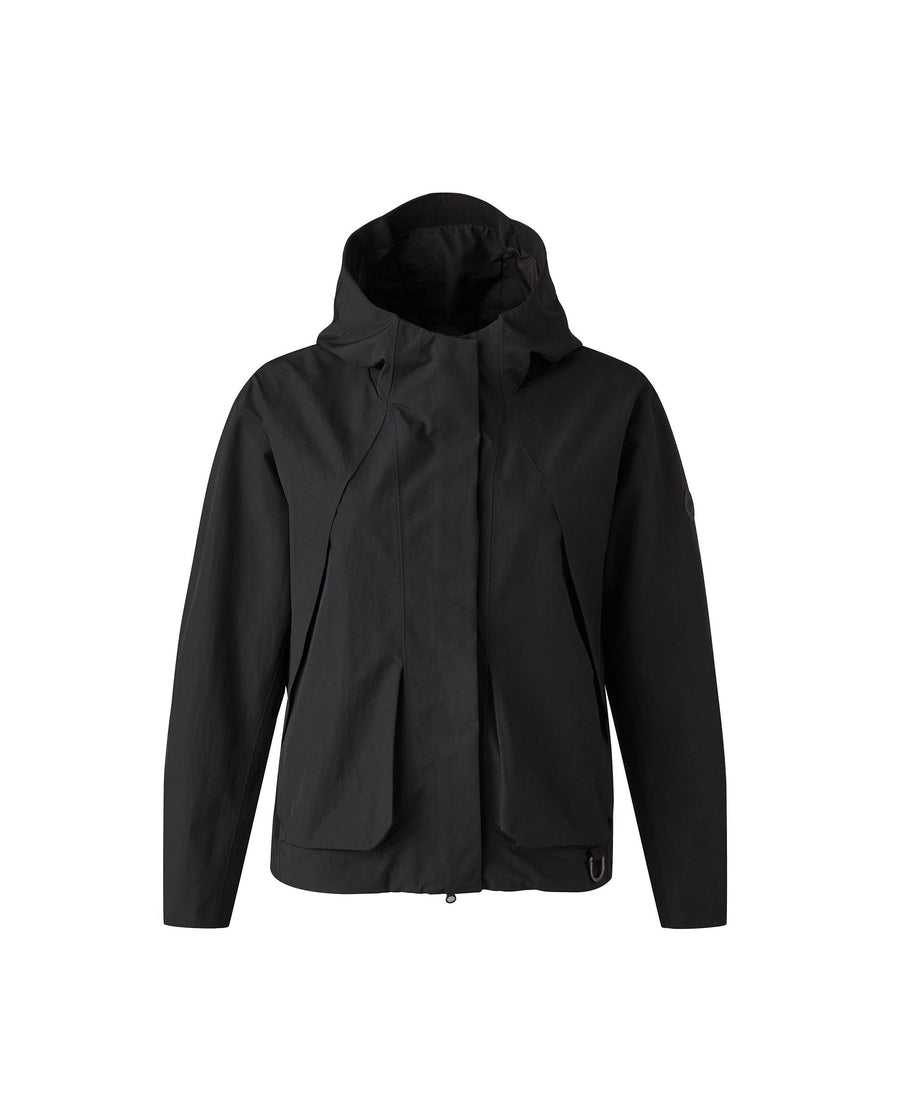 1911714-008 | WOMEN'S WATER REPELLENT WINDBREAKER HOODED JACKET | BLACK