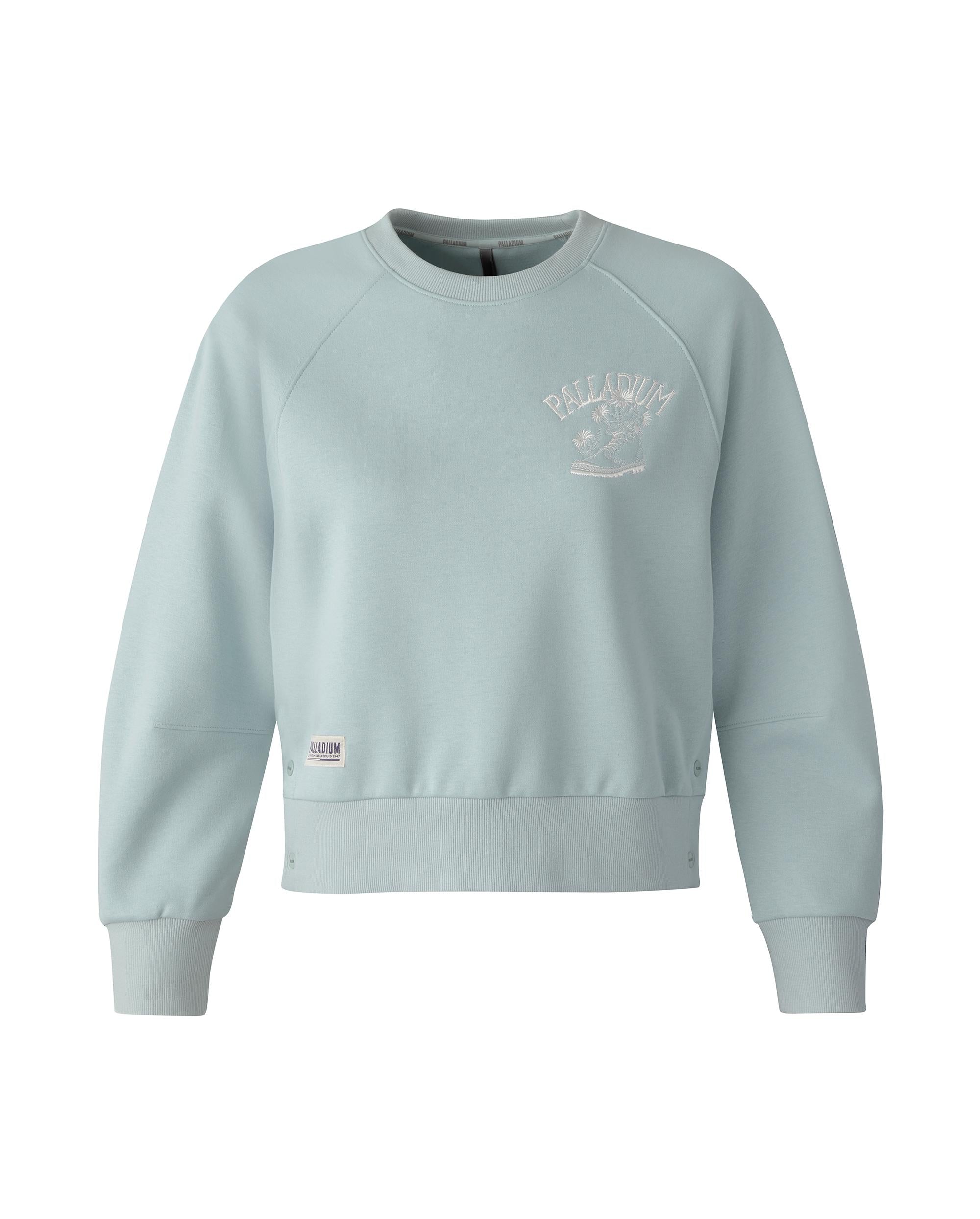 1911721-023 | WOMEN'S EMBROIDERED PALLADIUM THEME LOGO SWEATSHIR | CLOUD GRAY