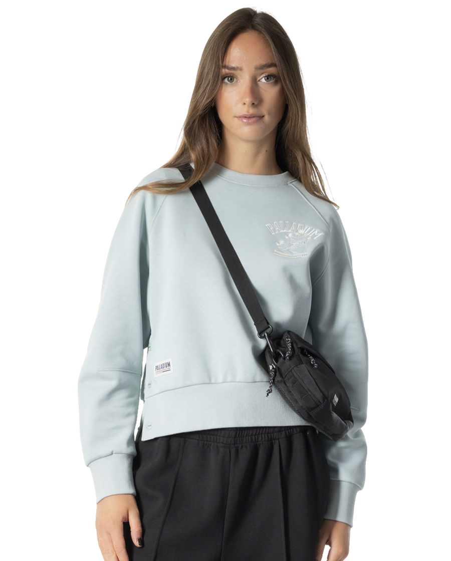 1911721-023 | WOMEN'S EMBROIDERED PALLADIUM THEME LOGO SWEATSHIR | CLOUD GRAY