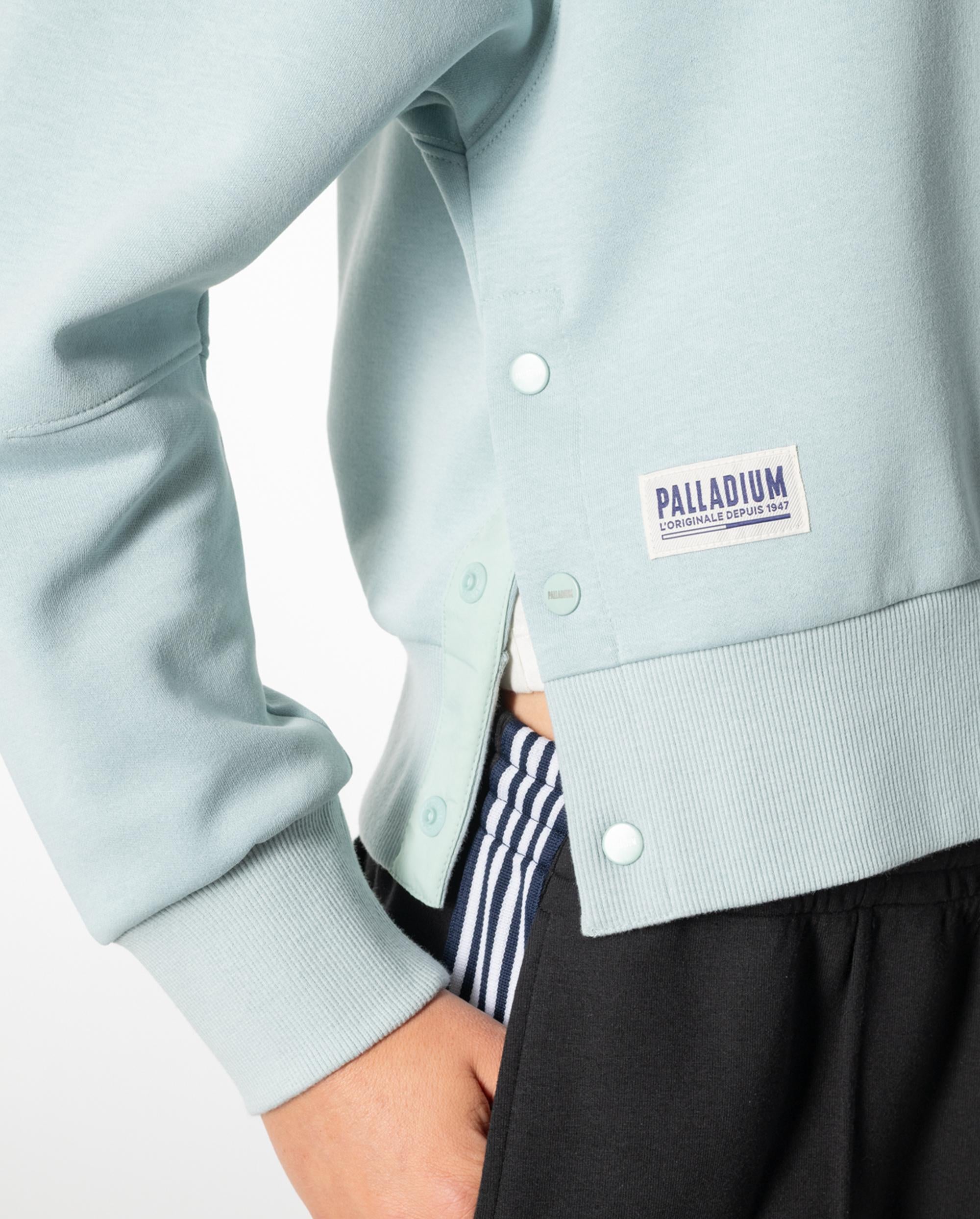 1911721-023 | WOMEN'S EMBROIDERED PALLADIUM THEME LOGO SWEATSHIR | CLOUD GRAY