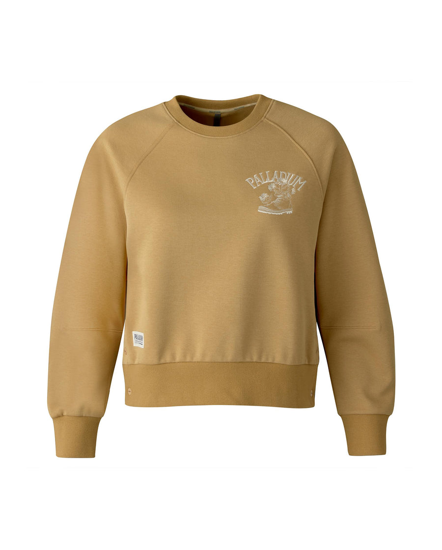 1911721-297 | WOMEN'S EMBROIDERED PALLADIUM THEME LOGO SWEATSHIR | HERITAGE CAMEL