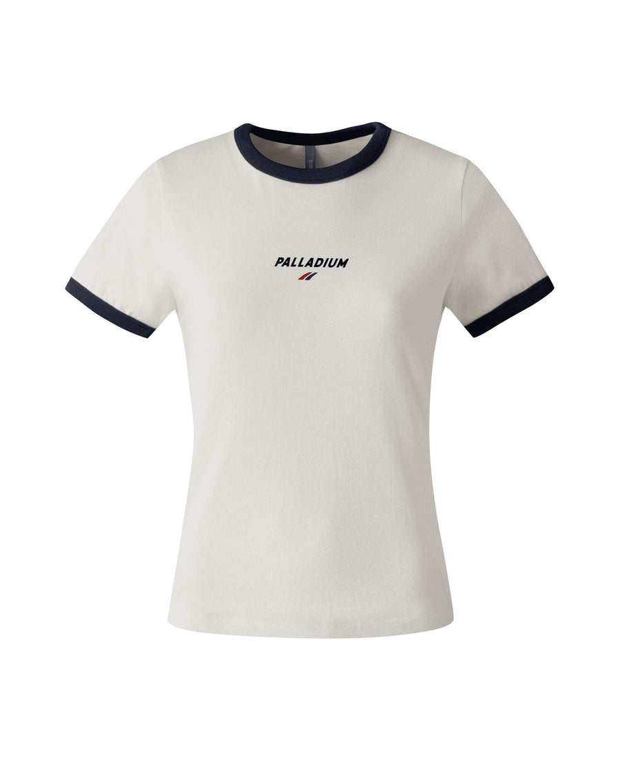 1911723-026 | WOMEN'S PALLADIUM LOGO COLOR BLOCKS T-SHIRT | FRESH GREY