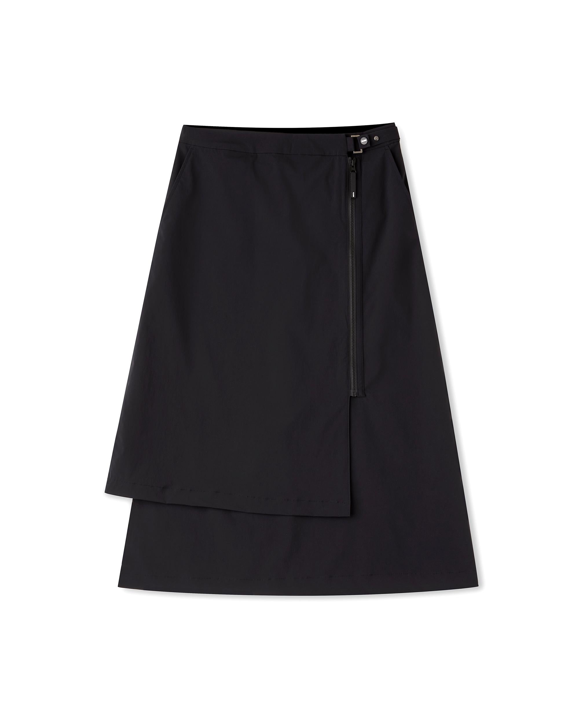 1911737-008 | WOMEN'S CARGO IRREGULAR LAYERED MIDI SKIRT | BLACK