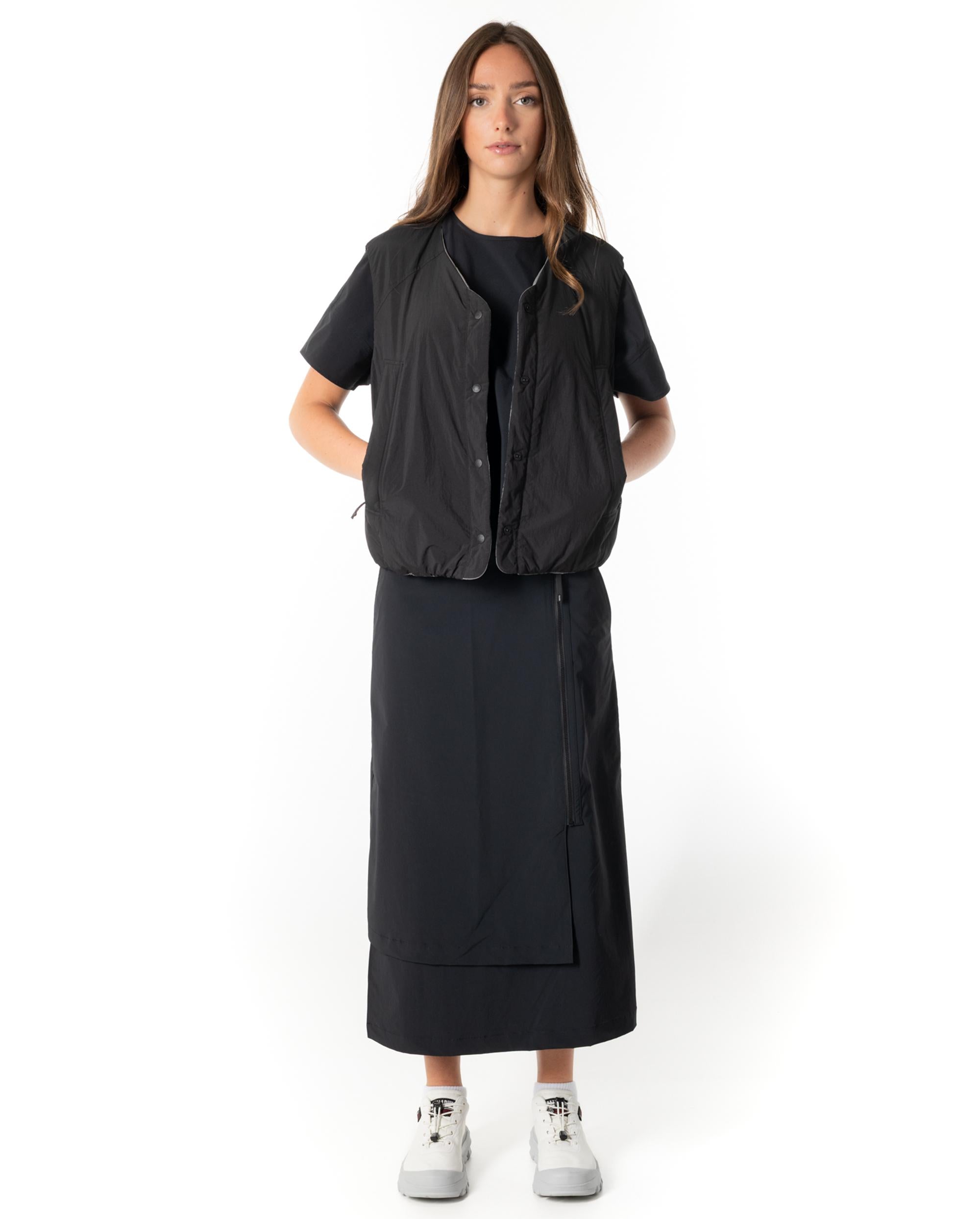 1911737-008 | WOMEN'S CARGO IRREGULAR LAYERED MIDI SKIRT | BLACK