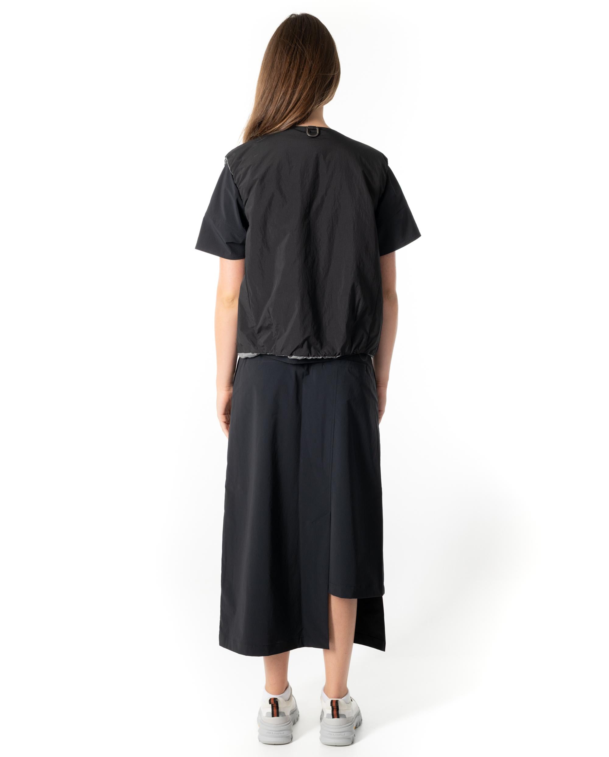 1911737-008 | WOMEN'S CARGO IRREGULAR LAYERED MIDI SKIRT | BLACK