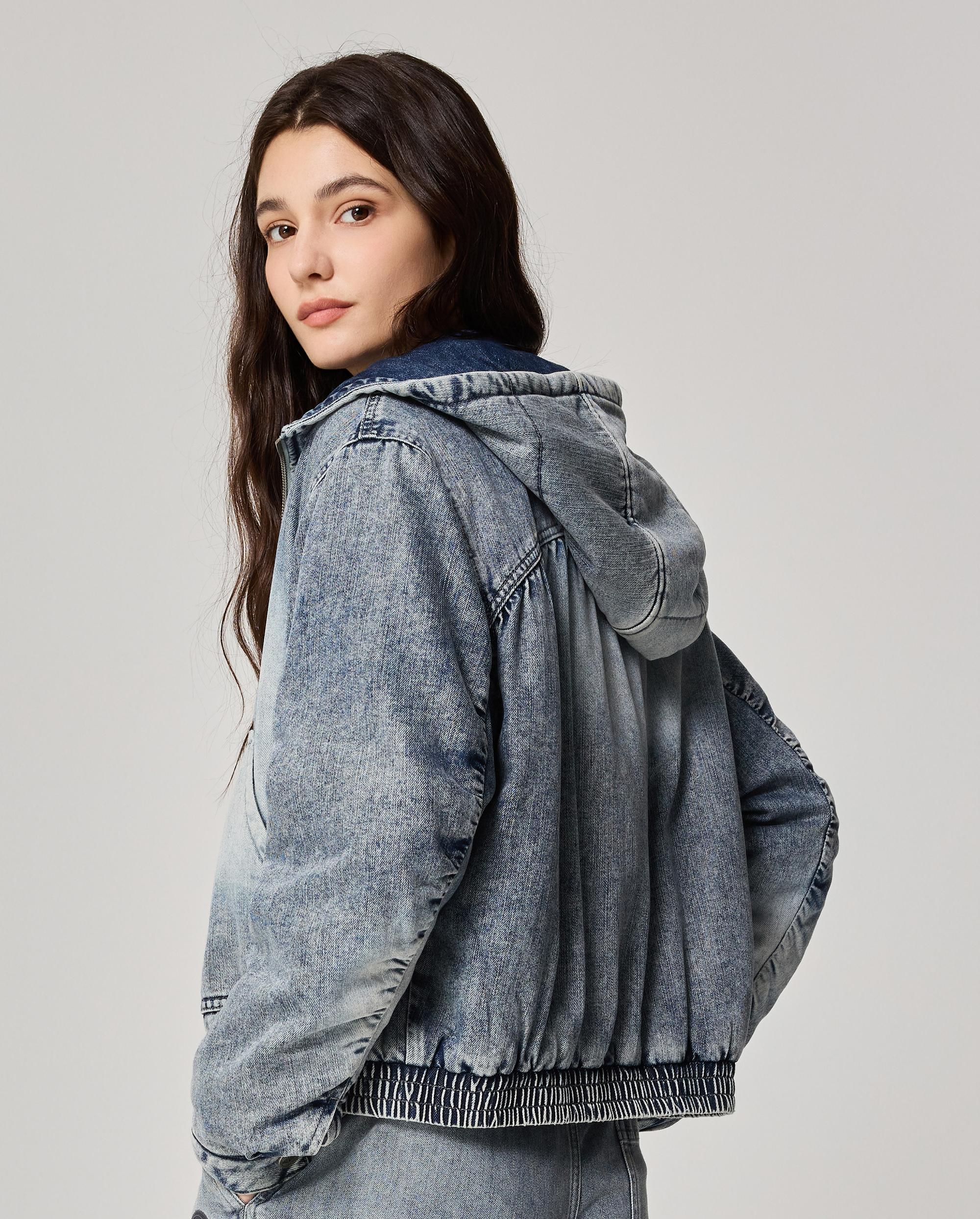 1911914-040 | WOMEN'S IRIS LOGO LOOSE FIT WASHED DENIM JACKET | LEAD