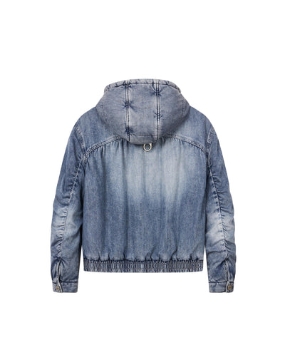 1911914-040 | WOMEN'S IRIS LOGO LOOSE FIT WASHED DENIM JACKET | LEAD