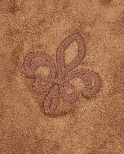 1911915-238 | WOMEN'S IRIS LOGO FAUX SUEDE FLEECE COLLAR JACKET | DACHSHUND