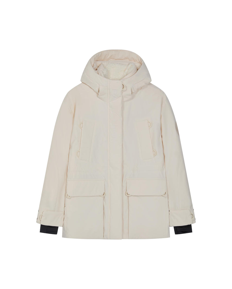 1911917-244 | WOMEN'S LOOSE FIT CARGO HOODED JACKET | WHITECAP GRAY