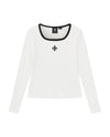1911927-262 | WOMEN'S IRIS LOGO U-NECK LONG SLEEVES TOP | MARSHMALLOW