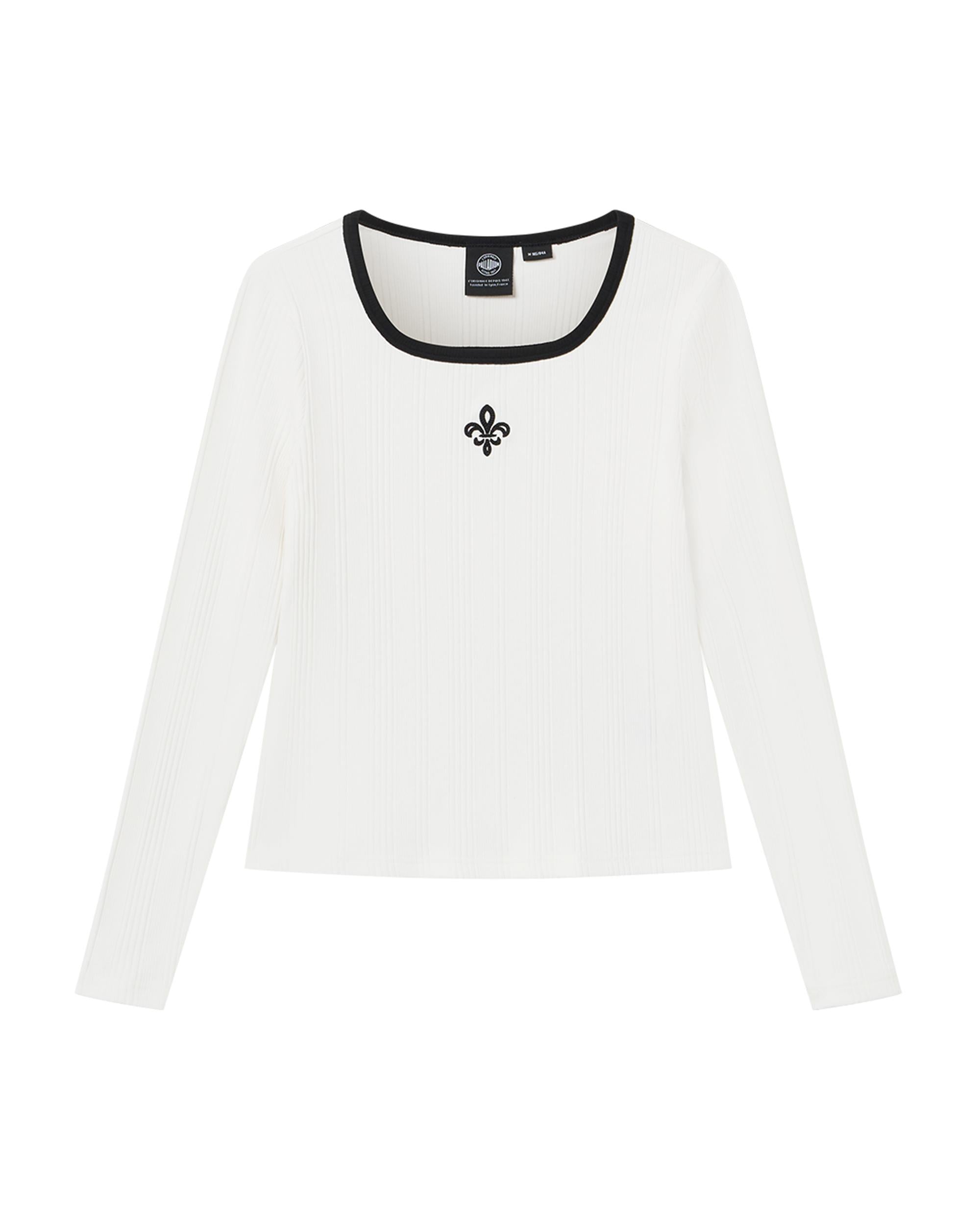 1911927-262 | WOMEN'S IRIS LOGO U-NECK LONG SLEEVES TOP | MARSHMALLOW