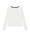 1911927-262 | WOMEN'S IRIS LOGO U-NECK LONG SLEEVES TOP | MARSHMALLOW