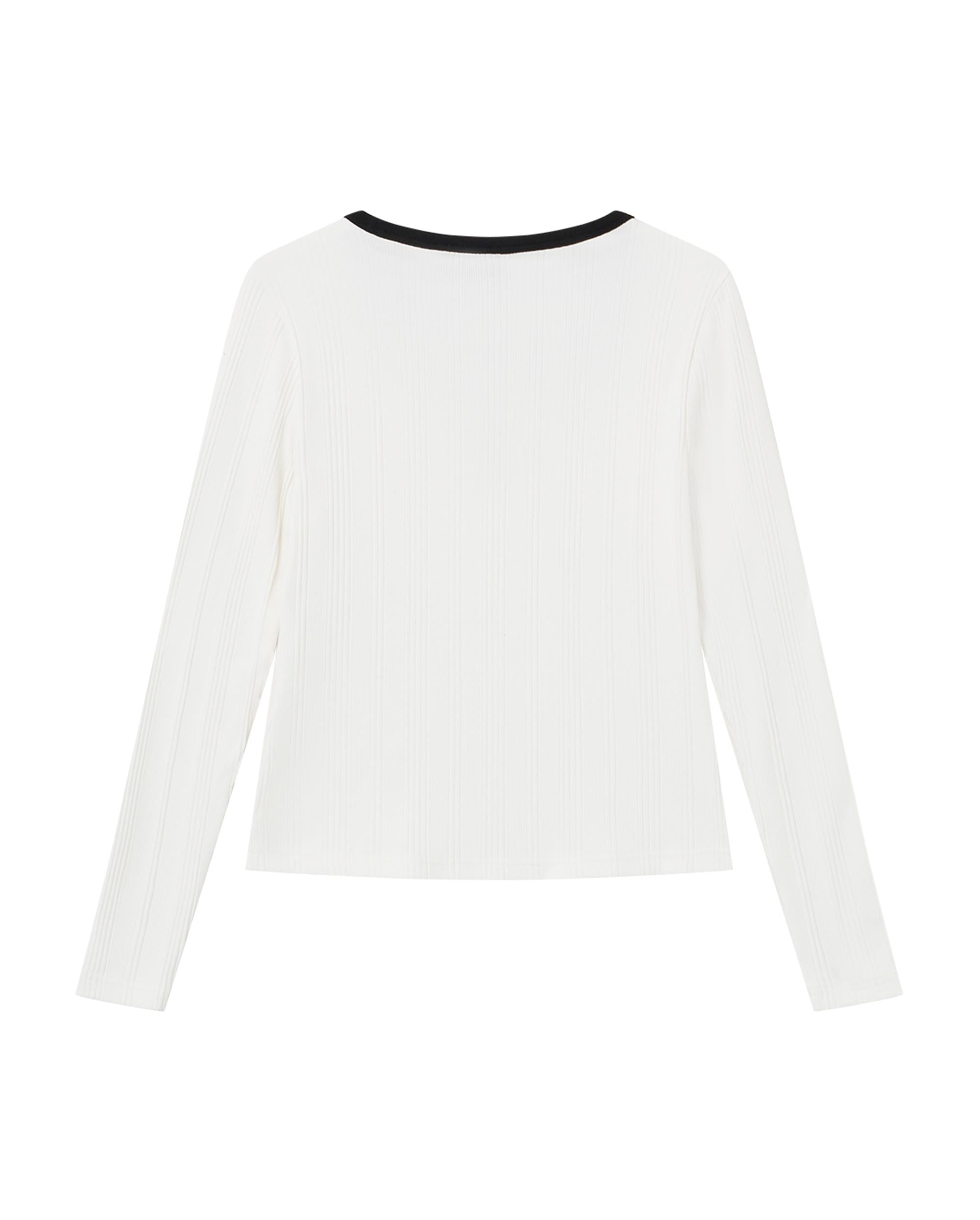 1911927-262 | WOMEN'S IRIS LOGO U-NECK LONG SLEEVES TOP | MARSHMALLOW