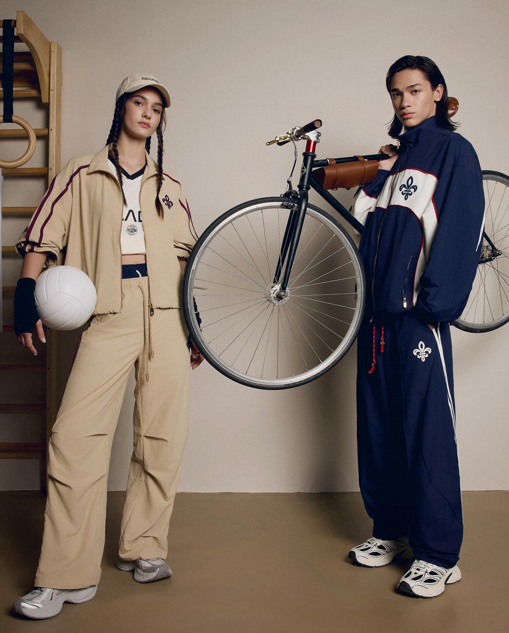 1911943-158 | WOMEN'S IRIS LOGO SIDE STRIPES LOOSE FIT JACKET | MILK TEA