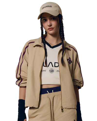 1911943-158 | WOMEN'S IRIS LOGO SIDE STRIPES LOOSE FIT JACKET | MILK TEA