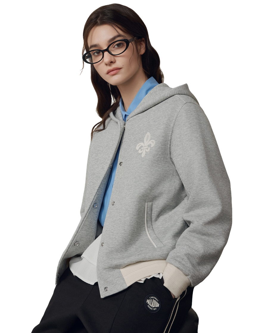 1911947-081 | WOMEN'S LOGO LOOSE FIT SAILOR COLLAR HOODED JACKET | GREY