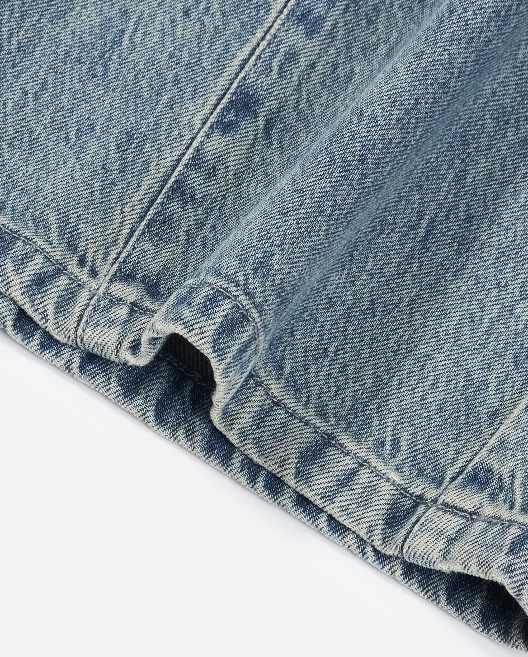 1911957-452 | WOMEN'S IRIS LOGO WIDED-LEG LIGHT WASH JEANS | MATT GREY BLUE