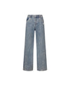 1911957-452 | WOMEN'S IRIS LOGO WIDED-LEG LIGHT WASH JEANS | MATT GREY BLUE