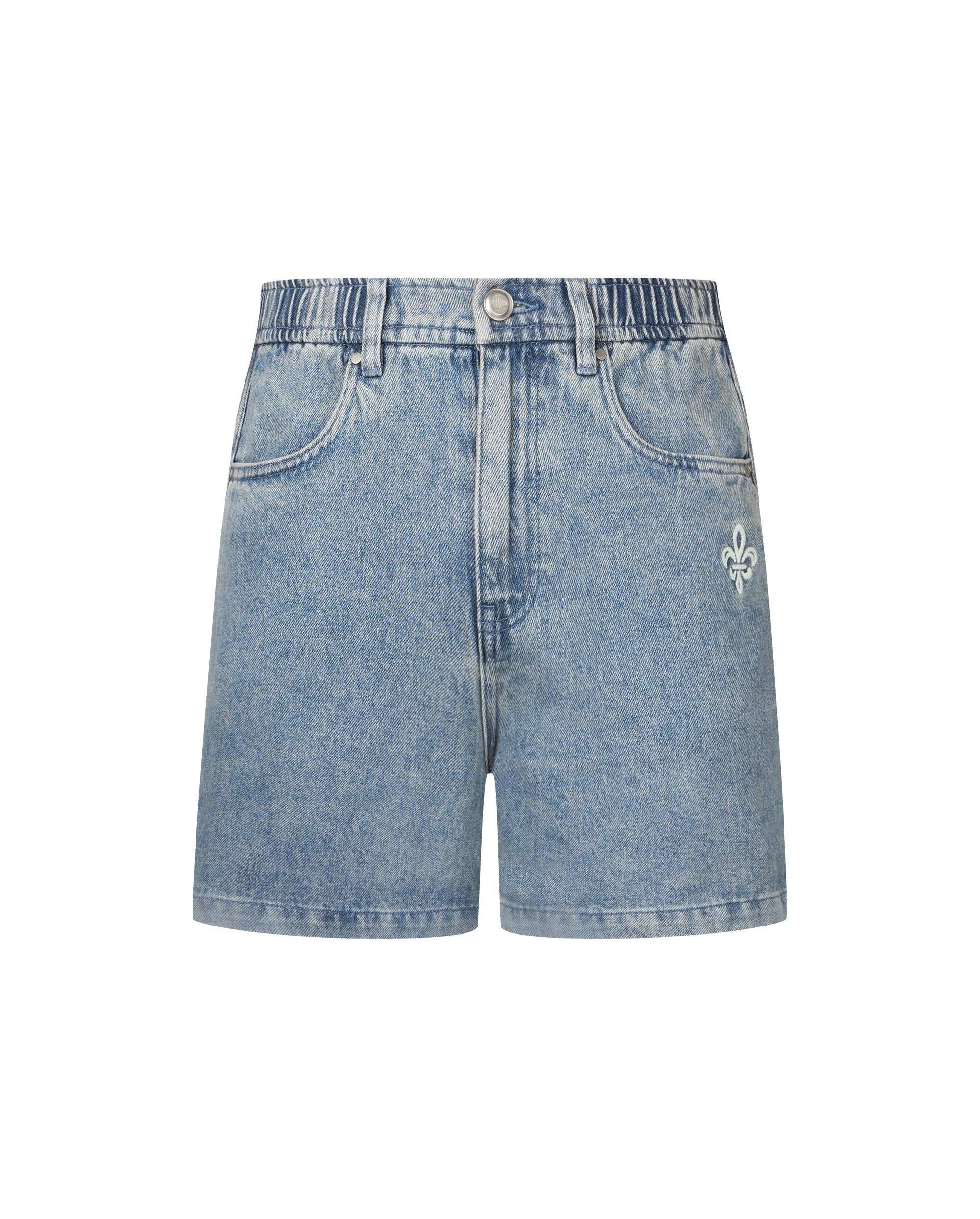 1911976-397 | WOMEN'S IRIS LOGO DENIM SHORTS | MOUNTAIN SPRING