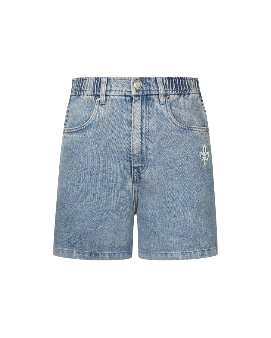 1911976-397 | WOMEN'S IRIS LOGO DENIM SHORTS | MOUNTAIN SPRING