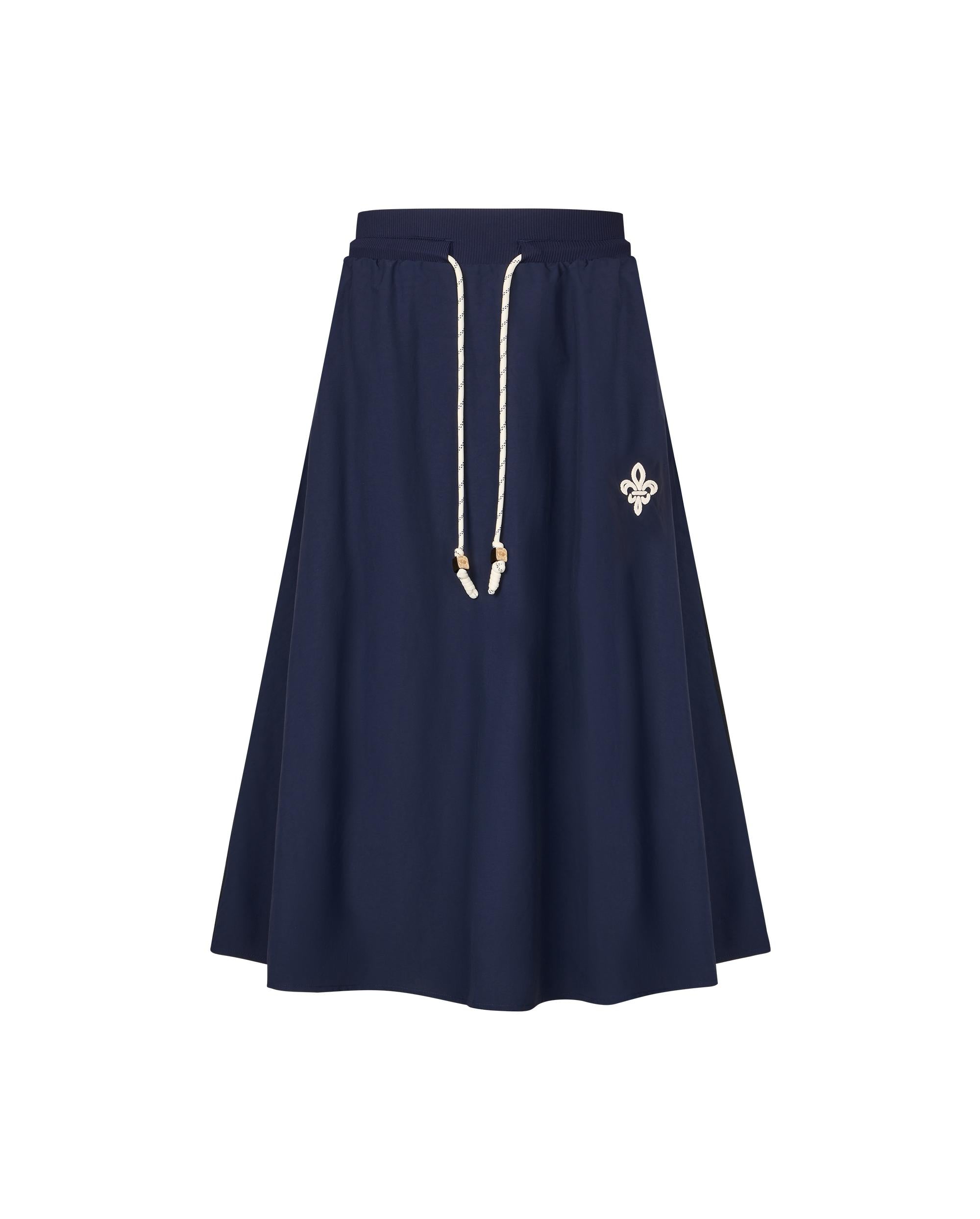 1911979-453 | WOMEN'S IRIS LOGO A-LINE MIDI SKIRT | MARITIME BLUE