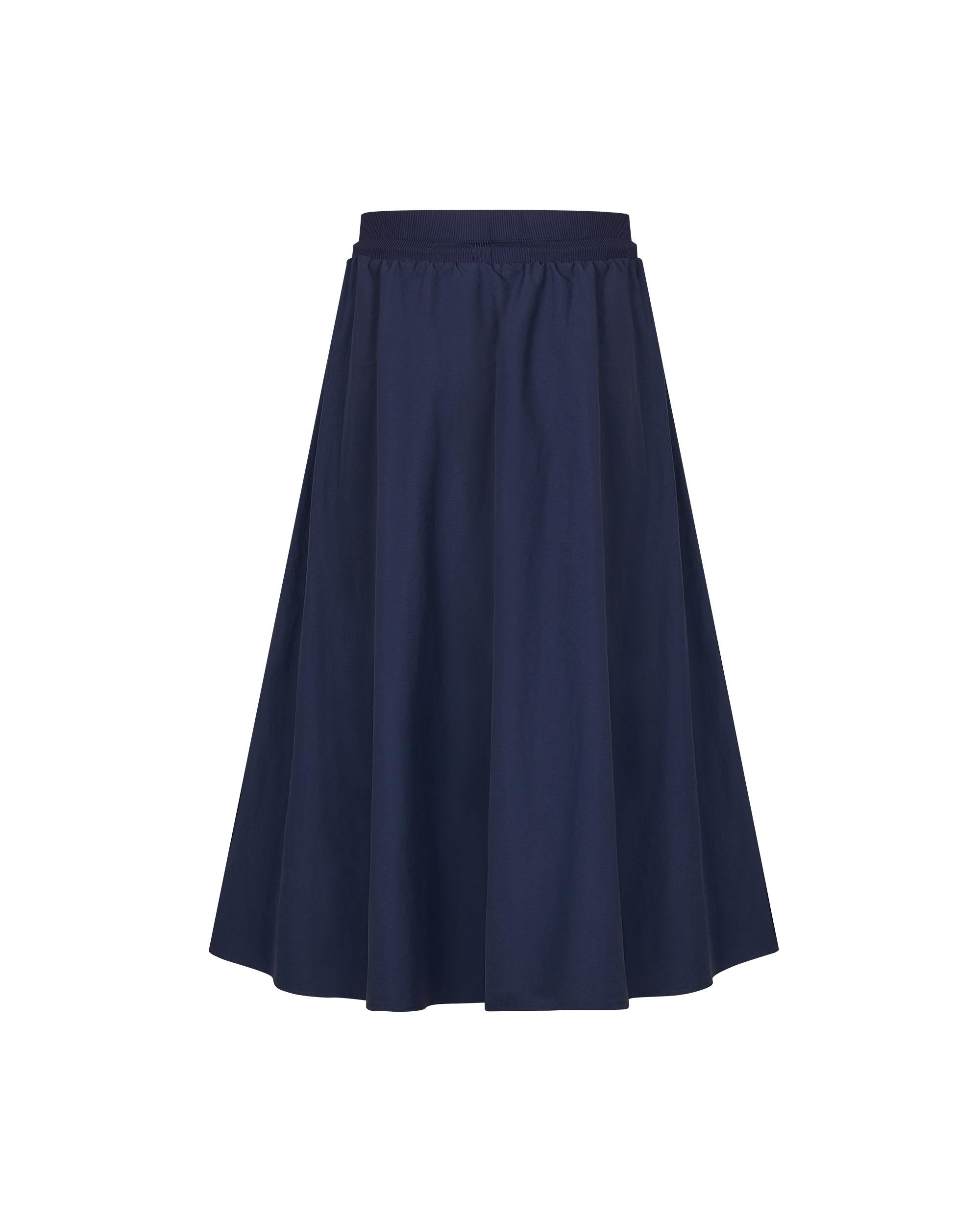 1911979-453 | WOMEN'S IRIS LOGO A-LINE MIDI SKIRT | MARITIME BLUE