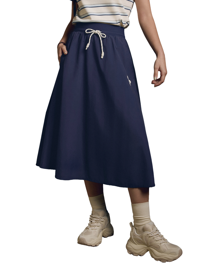 1911979-453 | WOMEN'S IRIS LOGO A-LINE MIDI SKIRT | MARITIME BLUE