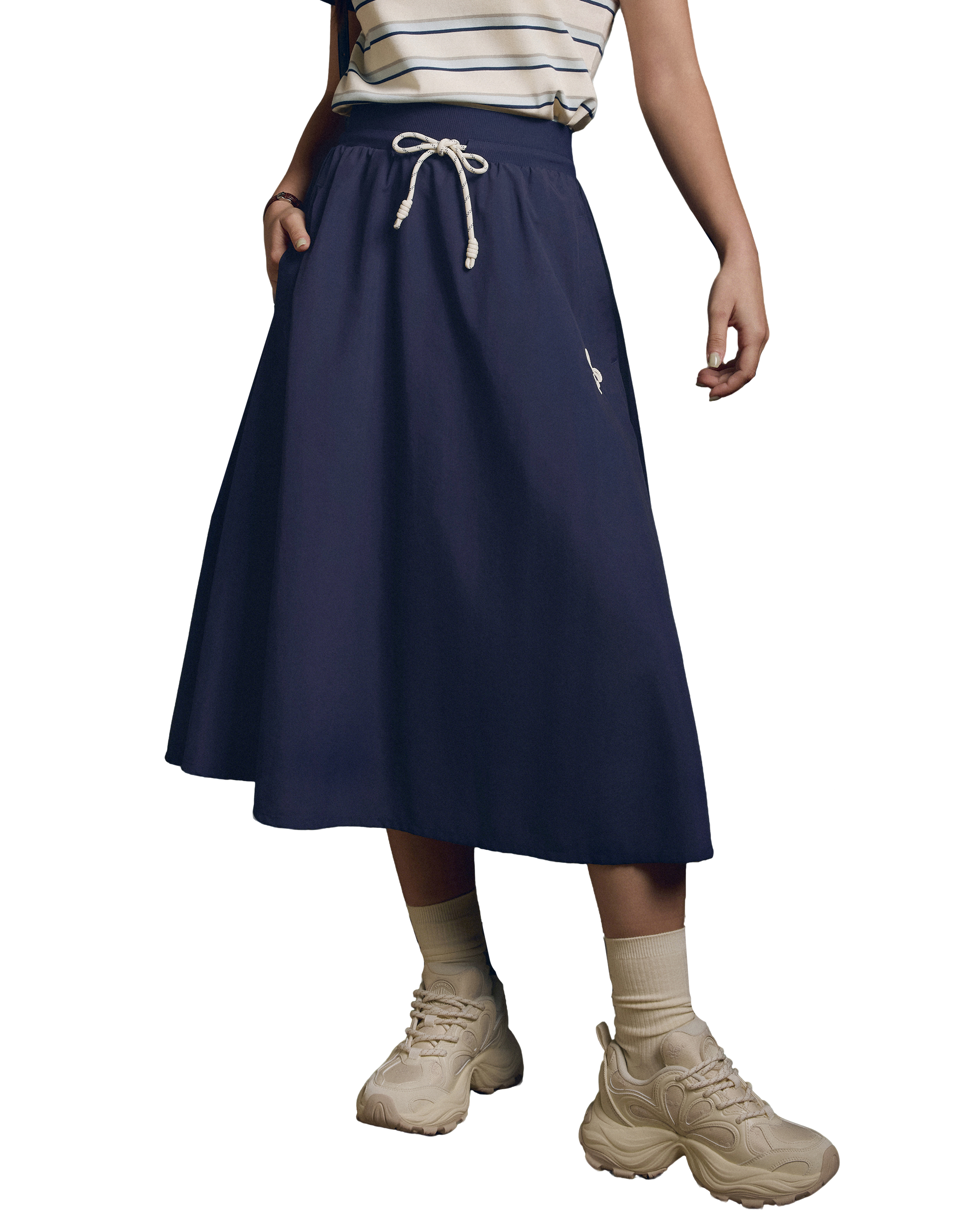 1911979-453 | WOMEN'S IRIS LOGO A-LINE MIDI SKIRT | MARITIME BLUE